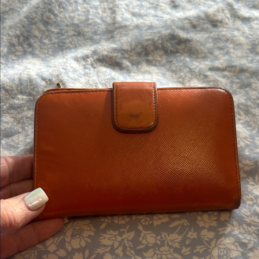 Prada Tangerine Leather Wallet - Picture 2 of 14